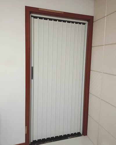 Blazea Schiebetür Falttür Falttüren aus Aluminiumlegierung für Türöffnungen, 203 cm Weiße Einziehbare Innentür, Schiebetüren zur Raumtrennung in Sondergröße(26x80in(66x203.2cm))
