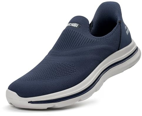 ODCKOI Slip on Sneaker Herren Ohne Schnürsenkel Schuhe Outdoor Sportschuhe Laufschuhe Leichtgewichts Atmungsaktiv Hand-Free Freizeit Straßenlaufschuhe DunkelBlau SHENLAN-43XIN