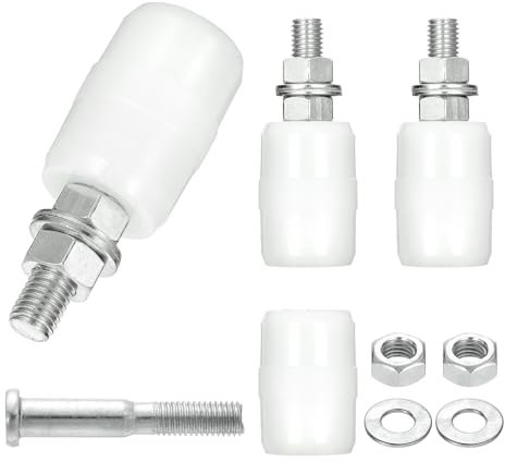 sourcing map 4Pcs 1.57 x 2.36 (WxH) Slide Gate Guide Rollers, Nylon Bearing Guide Roller, Sliding Gate Support Wheel Gate Rollers for Pulley, Sliding Doors, White