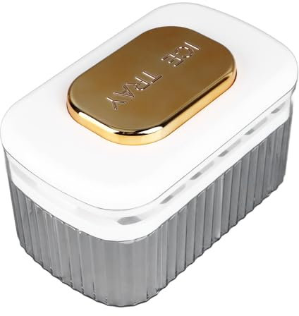 Eiswürfelform, Leicht zu Lösen, 24 Gitter, Großes Fassungsvermögen, Eiswürfelform mit Deckel, Backschaufel für Cocktail, Whiskey, Kaffee (Weiß)