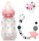 CNAFGBGG 3Pcs Baby Doll Accessories Set, Includes Baby Doll Bottles, Magnetic Baby Doll Pacifier and Pacifier Chain Toy Set Doll Feeding Set for Baby Doll Accessories.