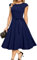 DRESSTELLS Cocktail Dresses for Women UK, Summer Formal Wedding Guest Dress, Modest Graduation Prom Vintage Tea Party Casual Dress 2025 Navy XL