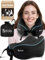 Coussin de Voyage Nuque en Mousse à Mémoire de Forme - Ergonomique et Réglable pour Dormir en Avion, Oreiller de Voyage Léger et Portable pour Voiture, Bureau, Coussion Avion Confortable - Noir