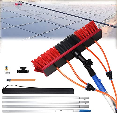 water fed pole kit window cleaning brush outdoor Water Fed Pole Kit Solar Panel Cleaning Tool Outdoor Window Cleaner Window Glass Window Cleaning Poles Water Fed Brush Spray Washer (Size : 39FT/12M)