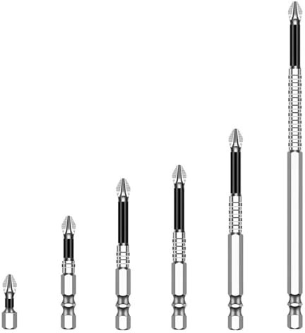 High-Magnetic Screwdriver Drill Bit Set, Strong Magnetic Screwdriver Bits, Anti-Slip Magnetic Electric Screwdriver Drill Bits Sets, Durable Impact Drivers 25mm, 50mm, 65mm, 70mm, 90mm, 150mm (1 Set)