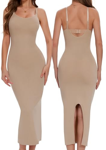 Ellareese Robe longue gainante pour femme avec bandoulière réglable