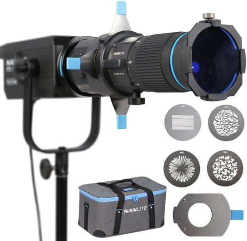 NANLITE Accessoire de projection Bowens de 25°-45°, kit de photographie optique Snoot, modificateur d'objectif pour Nanlite FS-300C/300B FC-500B/500C Forza /500/500B Aputure 300DII 300C 300X 600D