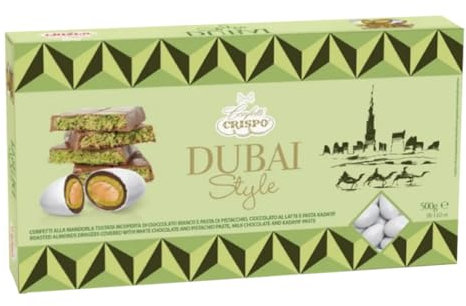 Crispo Dubai Style Confetti alla Mandorla Ricoperta di Cioccolato Bianco, Pistacchio e Kadayif 500g