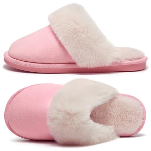 Donpapa Chaussons Femme Homme Hiver Chaud Mémoire Mousse Fourré Pantoufles | Confortable Faux Daim Mules, Moelleux et Doux Slippers, Antidérapantes, Intérieur/extérieur