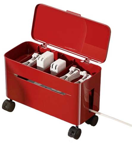 Caja de cables, almacenamiento de cables con ruedas | Caja de almacenamiento de cables para oficina | Para propietarios, estudiantes, entusiastas de la tecnología, creadores contenidos, casa