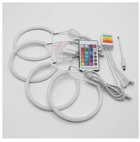 Rugnipw Faro Principal Delante Para E36 Serie 3 1992-1998 Con Faros Delanteros Car Styling Milk 16 Colores RGB LED Angel Eyes Anillo Kit