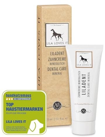 Zahncreme für Hunde – natürliche Zahnreinigung mit Kokosöl, Kurkuma & Papaya-Extrakt, sanft & effektiv, bei Zahnbelag, Zahnstein & Mundgeruch, LILADENT von LILA LOVES IT, 75 ml
