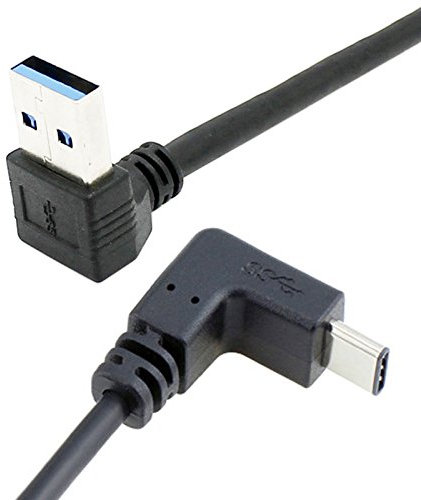 USB 3.1 USB-C réversible coudé à 90 ° up angled a mâle câble de données pour MacBook et tablette et téléphone