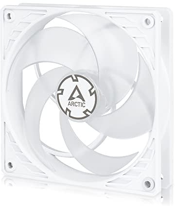 ARCTIC P12 PWM PST - 120 mm PWM PST Gehäuselüfter optimiert für statischen Druck, Case Fan mit PST-Anschluss (PWM Sharing Technology), 200-1800 U/min. - Weiß/transparent