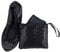 Women's Portable Foldable Ballet Flats Shoes Pumps Roll Up Slippers with Travel Pouch Bag, Black Sequin, L