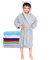 Twinzen - Peignoir Enfant Coton pour Fille et Garçon - 100% Coton Oeko-TEX® sans Produits Chimiques- 2 Poches, Ceinture, Capuche avec Oreilles,3-4 ans,Gris