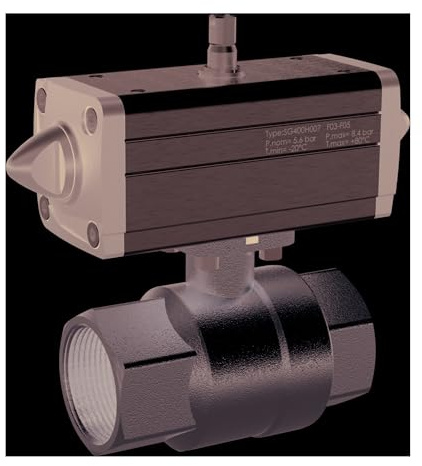 RIEGLER 158802-351.215-1 Messing-KH, pneum. Stellantrieb nach NAMUR, doppeltw., Rp 2, 1Stk