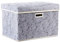 Prandom Larger Foldable Storage Boxes with Lid,Rose Pattern Fabric Decorative Storage Box,Cubes Organizers,Baskets with Handles,For Bedroom,Closet, Living Room,Gray,45x30x30cm[1-Pack]