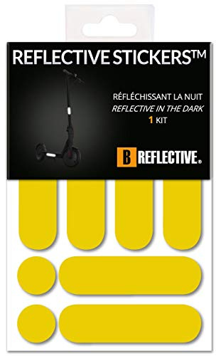 B REFLECTIVE 3M® E-Ride Standard™, Satz Farbiger reflektierender Aufkleber für 2 Elektroroller, elektrisches Einrad und andere persönliche motorisierte Mobilitätsgeräte, 3M Technology™, Gelb