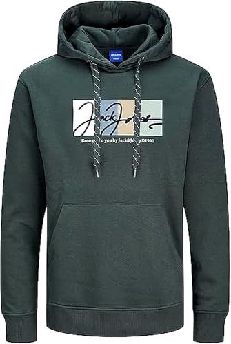 JACK & JONES Herren Kapuzenpullover Hoodie Fr7q Sweat (M, #74 Grün)