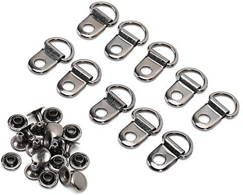 100 Sets Boot Lace Hooks, Shoe Boot Buckle Shoelace Hook D‑Ring Eyelet Buckle Brass Shoe Boot Lace Hooks Fitting with Rivets