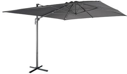 sweeek Alice's Garden - Parasol déporté rectangulaire 3x4m – Antibes – gris – parasol déporté. inclinable. rabattable et rotatif à 360°