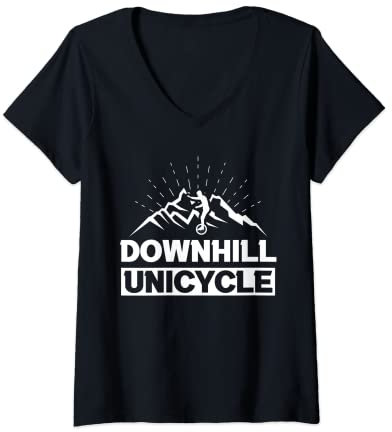 Damen Pedal Downhill Einrad Offroad Mountain Fahrzeug One Wheel T-Shirt mit V-Ausschnitt