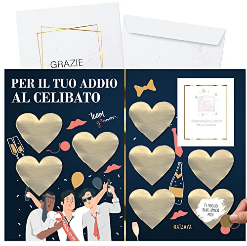 Giochi Addio al Celibato Gratta e Vinci - Calendario Personalizzato dal Team Groom per Futuro Sposo - Gadget Gioco Regali Divertenti Amici dello Sposo - Kit Scherzi Accessori Uomo Originale Divertente
