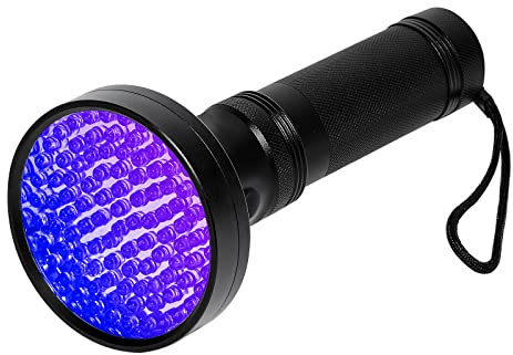 Whaply Schwarzlicht UV-Taschenlampe, 100 LED Schwarzlicht Taschenlampen 395 nM Haustier Urin Detektor für Katzenurin, Flecken, Bettwanzen, Batterien nicht enthalten (100 LED)