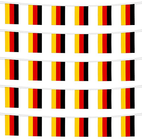 ZORRA WM Ball 2022 Katar Deutschland Flagge, Fussball WM 2022 Deutschland Fahne Wimpelkette Banner FäHnchen für Fussball WM 2022 Party Garten Bar Restaurant Dekoration (1 Stück, 10 Meter)