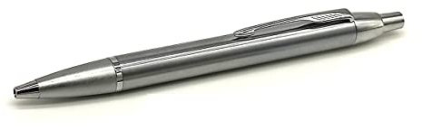 Dinora® Kugelschreiber – Edelstahl – mittlere Spitze – Blaue Tinte – Eleganten PU-Leder Geschenkbox – Silber