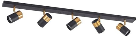 Arcchio Ceiling Light Evaro dimmable (Modern) in Black Made of Metal for e.g. Living Room & Dining (5 Light Sources, GU10) from floodlight Spotlight