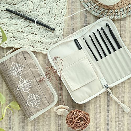 Lantern Moon - Lantern Moon Radiance Ebony Holz (4 - 8mm) Dauerhaft Einzel Endete Häkeln Haken Setzen - 1 Setzen, Dunkelbraun