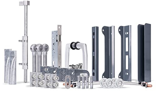 Alberts 652838 Zubehör-Set Flexo Plus | für Doppeltore | Stahl roh, feuerverzinkt anthrazit kunststoffbeschichtet RAL 7016