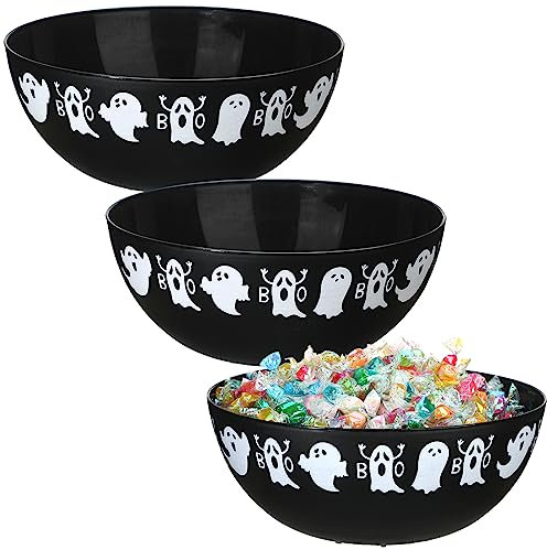 Didaey 3 Stück Halloween Süßigkeitenschalen Kunststoff Süßigkeitenschalen Süßigkeitenschalen Halloween Party Supplies Große Party Kunststoff Serviergeschirr Halter (Geist)