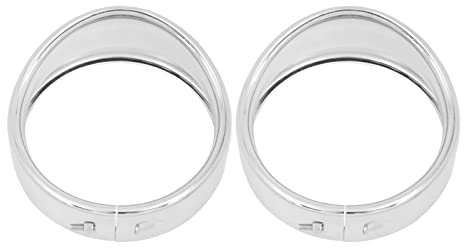 HCmotorku Motorrad 11,4 cm Hilfs-Nebelscheinwerfer-Verkleidungsring-Abdeckung, 11,4 cm LED-Passlicht, Visier-Stil, passend für Harley Touring Electra Glide Road King Chrom