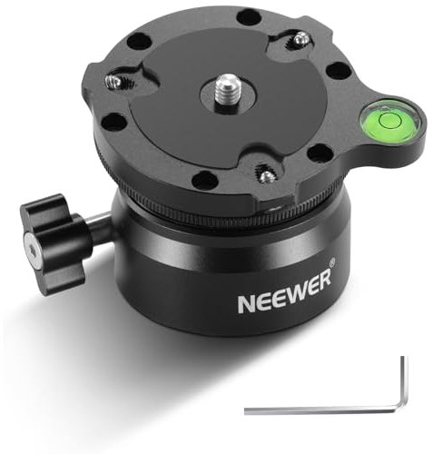 NEEWER Base Livellante per Treppiede(⌀60mm) Livellatore per Fotocamera, Piastra per Testa Treppiede Alluminio, Livella a Bolla, Vite 1/4 3/8 Compatibile con Canon Nikon Sony DSLR e Videocamera, GM15
