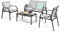 GIANTEX 4 TLG. Gartenmöbel Lounge Set, Gartenlounge Set mit Couchtisch & Gartenbank & 2 Essstühle, Textilene Balkonmöbel Set 4 Personen, Terrassenmöbel Garten Sitzgruppe Sitzgarnitur (Grau)