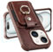 MONASAY Wallet Case Compatible for iPhone 15 5G 6.1 inch with Ring Stand,[Glass Screen Protector][RFID Blocking] Leather Wallet Phone Cover with Card Holder and Flip Snap Closure, Brown