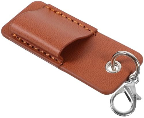 Brillenetui mit Clip Braun aus Pu und Metall für Sonnenbrillenhalter