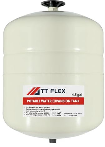 TT FLEX Tanque de expansión térmica potable para calentador de agua - 4.5 galones, conexión MNPT de 3/4 pulgadas