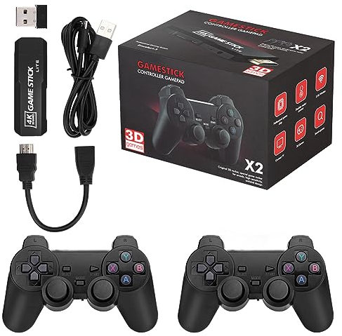 LYEAA Consola de juegos de TV HD 4K, consola de juegos inalámbrica 58000+ consola de juegos, consola de video USB en 9 emuladores