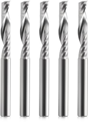 EU_HOZLY Vástago de 4 mm, diámetro de corte de 4 mm, longitud de ranura de 22 mm, 1 fresa de ranura, fresadora en espiral CNC, herramienta de corte upcut para acrílico, PVC, ABS, madera contrachapada,
