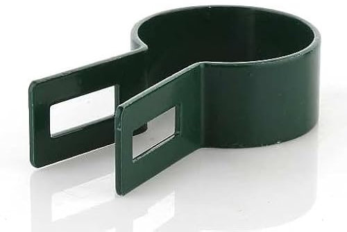 Endschelle rund ∅42mm - Grün Zaunschelle für Zaunpfosten - Befestigung von Gitterstabmatten - Zaunschellen Schelle Strebenschelle Pfostenschelle