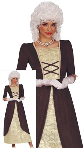 FIESTAS GUIRCA Déguisement Comtesse Noble Femme - Robe Marquise Or et Marron - Déguisement Princesse Reine Baroque Rococo pour Femme Taille L
