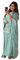 Women Satin Abaya Dress Islam Muslim Summer Batwing Sleeve Maxi Dress Kaftan Robe Ramadan Clothes Green