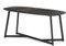 LEBENSwohnART Design Couchtisch Turin 90cm dunkle anthrazit Marmor-Optik schwarzes Metallgestell Sofatisch