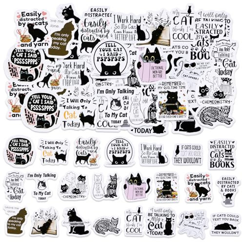 Nette Katze Aufkleber, 46 Stücke Cat Aufkleber, Cartoon Katze Scrapbook Aufkleber, Kawaii Katze Aufkleber, Scrapbooking Journaling Aufkleber für Laptops, Geschenke für Erwachsene, Kind