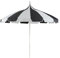 Sonnenschirm schwarz / weiß ⌀ 245 cm rund mit weißer Aluminium Stange Minoa