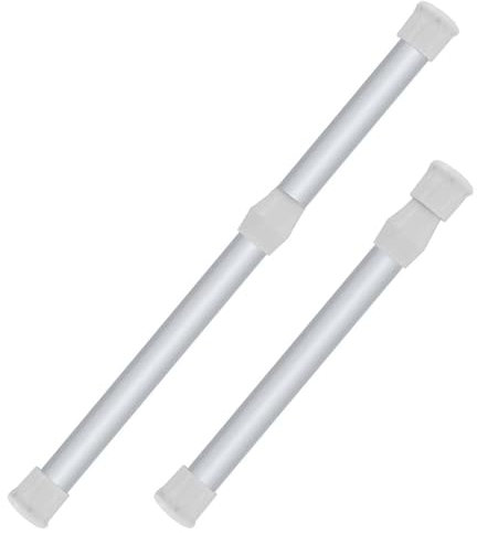 Bastone Tende 2 Pezzi Bastone Tende Estensibile, Asta Per Tenda Doccia, Asta Per Tenda Doccia Regolabile A Muro, Senza Trapano Né Viti, Metallo, Diametro 15mm, Lunghezza 30cm-50cm